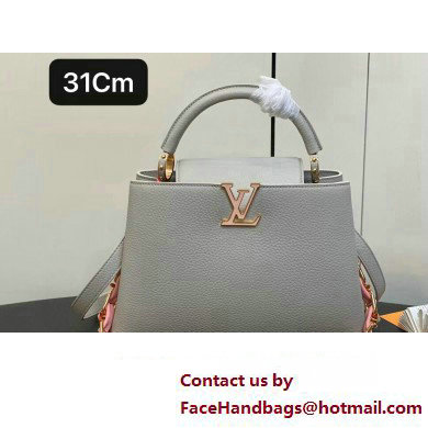 Louis Vuitton Taurillon leather Capucines MM Bag M23199 Gray 2024