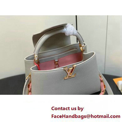 Louis Vuitton Taurillon leather Capucines MM Bag M23199 Gray 2024