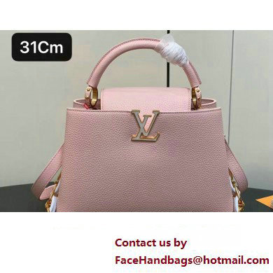 Louis Vuitton Taurillon leather Capucines MM Bag M23199 Pink 2024