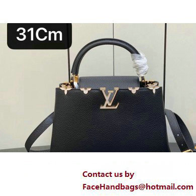 Louis Vuitton Taurillon leather Capucines MM Flower Crown Bag M54663 Black 2023 - Click Image to Close