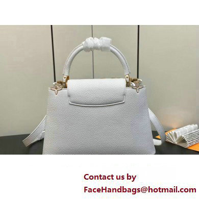 Louis Vuitton Taurillon leather Capucines MM Flower Crown Bag M54663 Creme Nacre 2023 - Click Image to Close