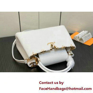 Louis Vuitton Taurillon leather Capucines MM Flower Crown Bag M54663 Creme Nacre 2023