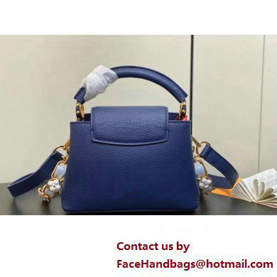 Louis Vuitton Taurillon leather Capucines Mini Bag M23363 Blue 2024