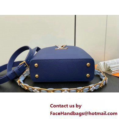 Louis Vuitton Taurillon leather Capucines Mini Bag M23363 Blue 2024