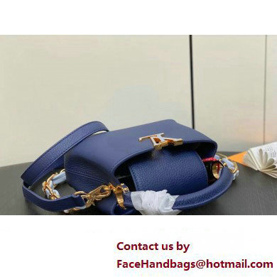 Louis Vuitton Taurillon leather Capucines Mini Bag M23363 Blue 2024