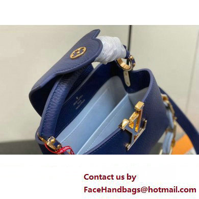 Louis Vuitton Taurillon leather Capucines Mini Bag M23363 Blue 2024