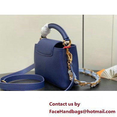 Louis Vuitton Taurillon leather Capucines Mini Bag M23363 Blue 2024