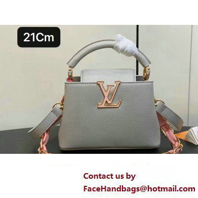 Louis Vuitton Taurillon leather Capucines Mini Bag M23363 Gray 2024