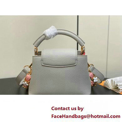 Louis Vuitton Taurillon leather Capucines Mini Bag M23363 Gray 2024