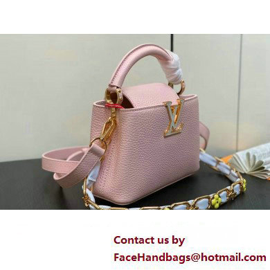 Louis Vuitton Taurillon leather Capucines Mini Bag M23363 Pink 2024