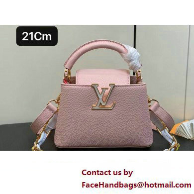 Louis Vuitton Taurillon leather Capucines Mini Bag M23363 Pink 2024