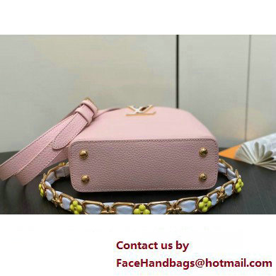 Louis Vuitton Taurillon leather Capucines Mini Bag M23363 Pink 2024