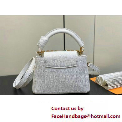 Louis Vuitton Taurillon leather Capucines Mini Flower Crown Bag M56669 Creme Nacre 2023