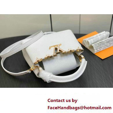 Louis Vuitton Taurillon leather Capucines Mini Flower Crown Bag M56669 Creme Nacre 2023