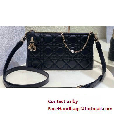 Miss Dior Midi Mini Bag in Cannage Lambskin Black