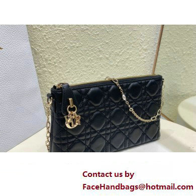 Miss Dior Midi Mini Bag in Cannage Lambskin Black