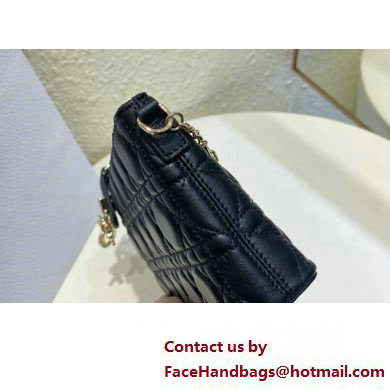 Miss Dior Midi Mini Bag in Cannage Lambskin Black