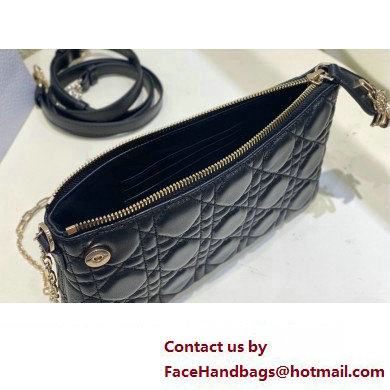 Miss Dior Midi Mini Bag in Cannage Lambskin Black