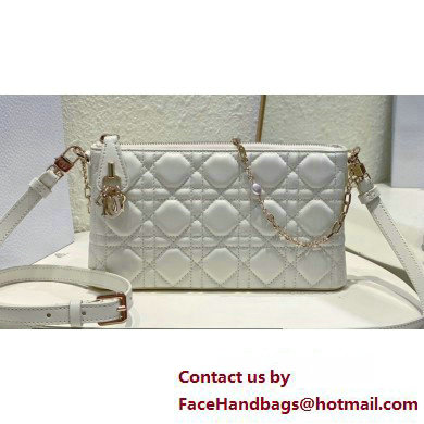 Miss Dior Midi Mini Bag in Cannage Lambskin White