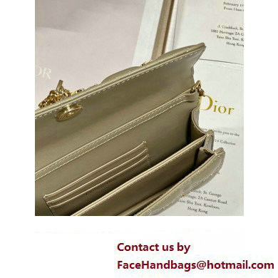 Miss Dior Mini Bag in Apricot Cannage Lambskin with Gold-Finish Butterfly Studs 2024