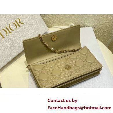 Miss Dior Mini Bag in Cannage Lambskin Apricot with Removable jewel chain 2024