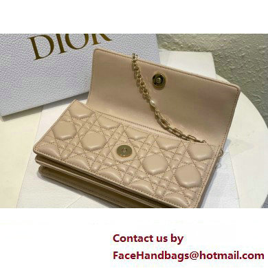 Miss Dior Mini Bag in Cannage Lambskin Beige with Removable jewel chain 2024