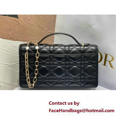 Miss Dior Mini Bag in Cannage Lambskin Black with Removable jewel chain 2024