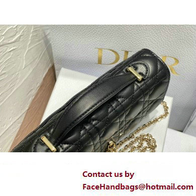 Miss Dior Mini Bag in Cannage Lambskin Black with Removable jewel chain 2024