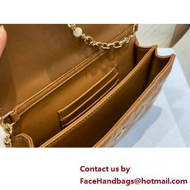 Miss Dior Mini Bag in Cannage Lambskin Brown with Removable jewel chain 2024