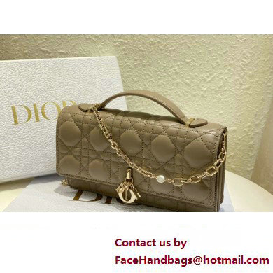 Miss Dior Mini Bag in Cannage Lambskin Camel with Removable jewel chain 2024