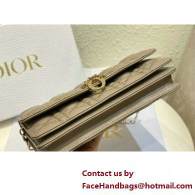 Miss Dior Mini Bag in Cannage Lambskin Camel with Removable jewel chain 2024