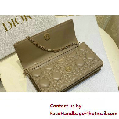 Miss Dior Mini Bag in Cannage Lambskin Camel with Removable jewel chain 2024