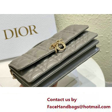 Miss Dior Mini Bag in Cannage Lambskin Gray with Removable jewel chain 2024