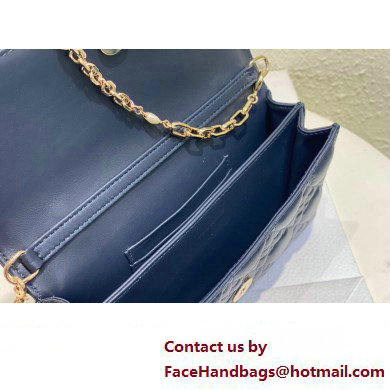 Miss Dior Mini Bag in Cannage Lambskin Navy Blue with Removable jewel chain 2024