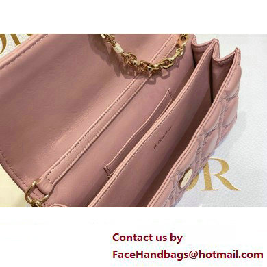 Miss Dior Mini Bag in Cannage Lambskin Pink with Removable jewel chain 2024