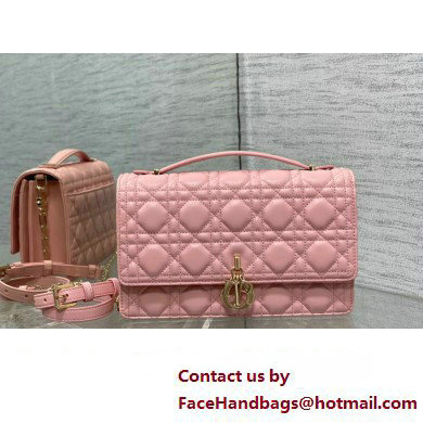 Miss Dior Top Handle Bag in Melocoton Pink Cannage Lambskin 2023 - Click Image to Close