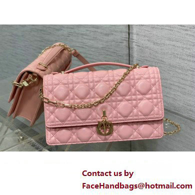 Miss Dior Top Handle Bag in Melocoton Pink Cannage Lambskin 2023