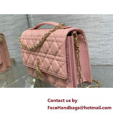 Miss Dior Top Handle Bag in Melocoton Pink Cannage Lambskin 2023