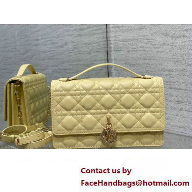 Miss Dior Top Handle Bag in Pastel Yellow Cannage Lambskin 2023 - Click Image to Close