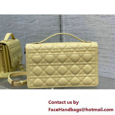 Miss Dior Top Handle Bag in Pastel Yellow Cannage Lambskin 2023