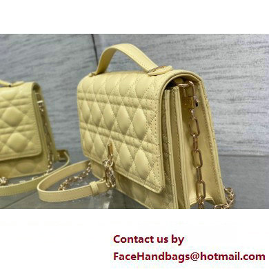 Miss Dior Top Handle Bag in Pastel Yellow Cannage Lambskin 2023