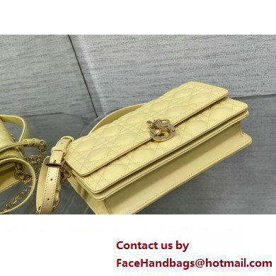 Miss Dior Top Handle Bag in Pastel Yellow Cannage Lambskin 2023