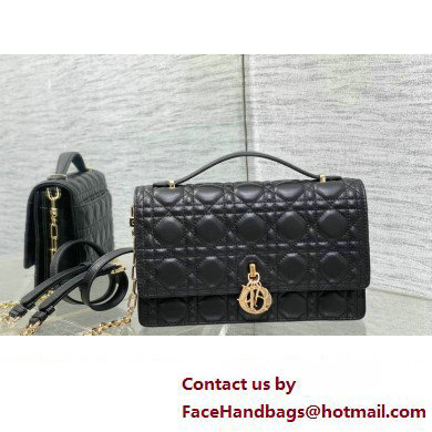 Miss Dior Top Handle Bag in black Cannage Lambskin 2023