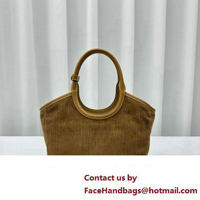 Miu Miu IVY Corduroy Small Tote bag 5BA284 Brown