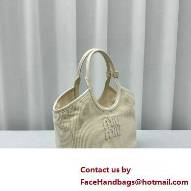 Miu Miu IVY Corduroy Small Tote bag 5BA284 White