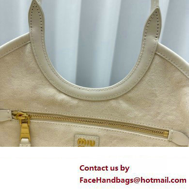 Miu Miu IVY Corduroy Small Tote bag 5BA284 White