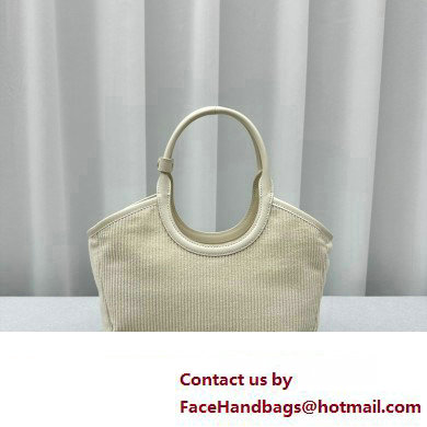 Miu Miu IVY Corduroy Small Tote bag 5BA284 White