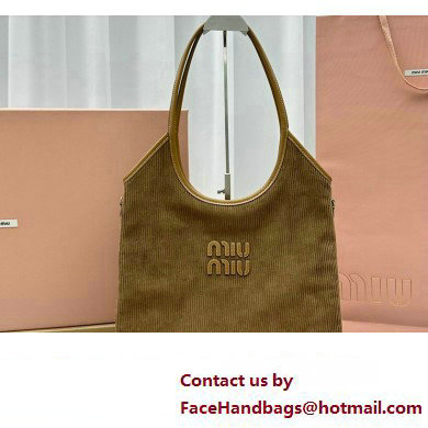 Miu Miu IVY Corduroy bag 5BG231 Brown - Click Image to Close