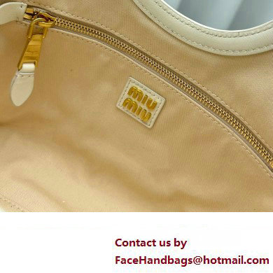 Miu Miu IVY Shearling Small Tote bag 5BA284 White