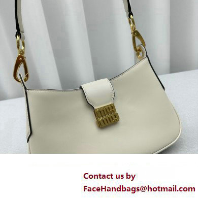 Miu Miu Leather Hobo bag 5BC151 White 2023